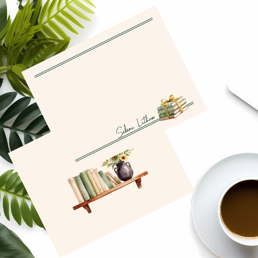 Stilvoll gestapelte Bücher Mehrzweckflach Mitteilungskarte