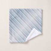 Stilvoll gestreift grau-blau badhandtuch set (Waschlappen)