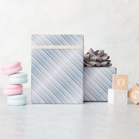 Stilvoll gestreift grau-blau geschenkpapier (Babyparty)