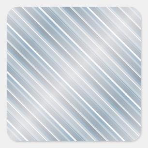 Stilvoll gestreift grau-blau quadratischer aufkleber