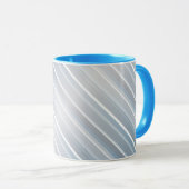 Stilvoll gestreift grau-blau tasse (VorderseiteRechts)