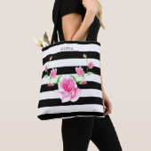 Stilvoll gestreift | Rosa Rose Tasche (Von Nahem)