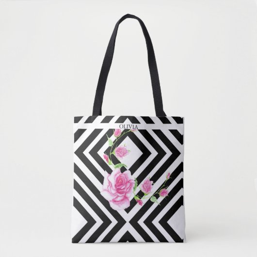 Stilvoll gestreift | Rosa-Tosackbeutel Tasche (Vorderseite)
