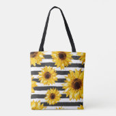 Stilvoll gestreift | Sonnenblumen Tasche (Rückseite)