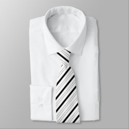 Stilvoll gestreiftes Muster Schwarz-Weiß-Neck-Tie Krawatte