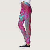 Stilvoll gestresster Karierter Karo Pink Lila Aqua Leggings (Links)