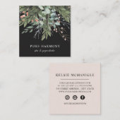 Stilvoll gestrichene Blumenstrauß | Schwarz Quadratische Visitenkarte (Vorne/Hinten)