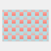 Stilvoll gestuftes Pulver blaue Korallen rosa Geschenkpapier Set (Vorderseite)