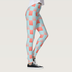 Stilvoll gestuftes Pulver blaue Korallen rosa Leggings