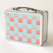 Stilvoll gestuftes Pulver blaue Korallen rosa Metall Brotdose (Rückseite)