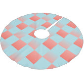 Stilvoll gestuftes Pulver blaue Korallen rosa Polyester Weihnachtsbaumdecke (Schrägansicht)