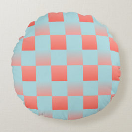 Stilvoll gestuftes Pulver blaue Korallen rosa Rundes Kissen