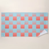 Stilvoll gestuftes Pulver blaue Korallen rosa Strandtuch (Vorderseite)