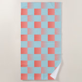 Stilvoll gestuftes Pulver blaue Korallen rosa Strandtuch (Vorderseite)