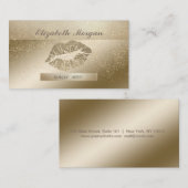 Stilvoll gestylt,gestreift,Glitzer Lips Gold Confe Visitenkarte (Vorne/Hinten)