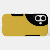 Stilvoll gestyltes Schwarz geformt auf Metallic Go Case-Mate iPhone Hülle (Rückseite (Horizontal))