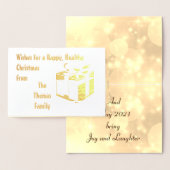 Stilvoll gesundes Glück Personalisierte Weihnachte Folienkarte (Anzeige)