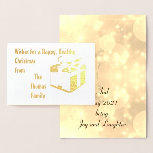 Stilvoll gesundes Glück Personalisierte Weihnachte Folienkarte (Anzeige)