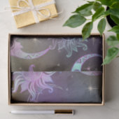 Stilvoll gezeichneter Sonnenmond sieht Sterne lila Seidenpapier (Geschenk)