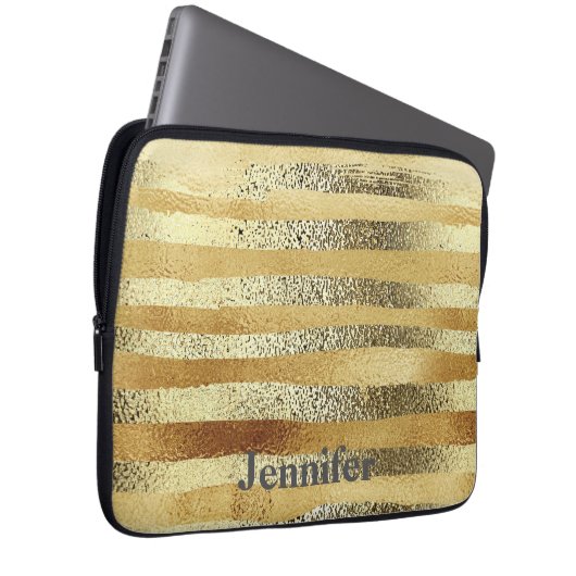 Stilvoll gezinktes, goldgestreiftes personalisiert laptopschutzhülle (Vorne Rechts)