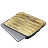 Stilvoll gezinktes, goldgestreiftes personalisiert laptopschutzhülle (Vorne Knopf)