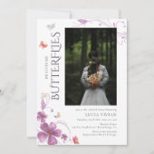 Stilvoll gibt er mir Foto-Brautparty Butterfly Einladung (Vorderseite)