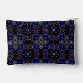 Stilvoll Girly Blue & Gold Dot Art Mandala Muster Zubehörtasche (Rückseite)