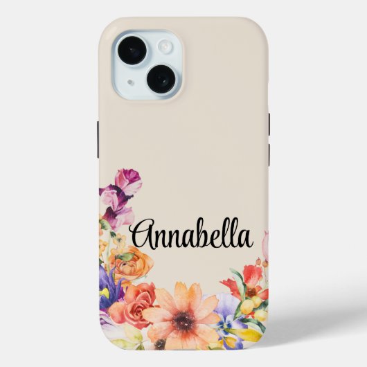 Stilvoll Girly Floral Modern Case-Mate iPhone Hülle (Rückseite)