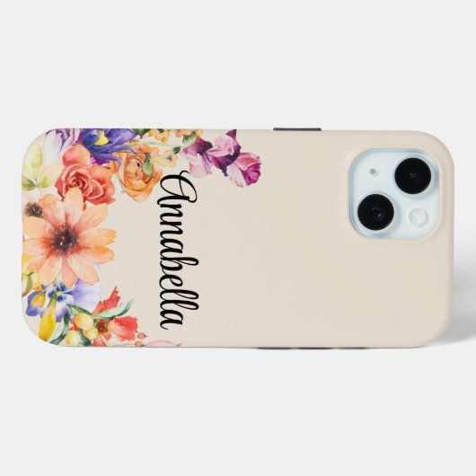 Stilvoll Girly Floral Modern Case-Mate iPhone Hülle (Rückseite (Horizontal))