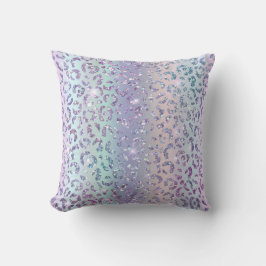 Stilvoll Girly Mermaid Glitzer Leopard Print Einzi Kissen