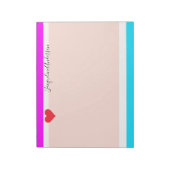 Stilvoll Girly Modern Chic Heart Bright Colorful Notizblock (Rotiert)
