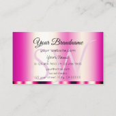 Stilvoll Girly Pink glamourös mit Initials Modern Visitenkarte (Rückseite)