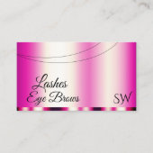 Stilvoll Girly Pink glamourös mit Initials Modern Visitenkarte (Vorderseite)