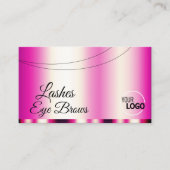 Stilvoll Girly Pink glamourös mit Logo und Foto Visitenkarte (Vorderseite)