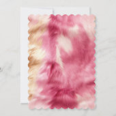Stilvoll Girly Pink Gold Weißer Fur Einladung (Rückseite)