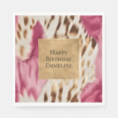 Stilvoll Girly Pink Gold White Zebra Serviette (Vorderseite)