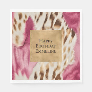 Stilvoll Girly Pink Gold White Zebra Serviette