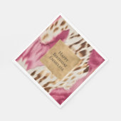 Stilvoll Girly Pink Gold White Zebra Serviette (Ecke)