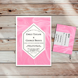 Stilvoll Girly Pink Minimal Abstrakt Paint Wedding Einladung