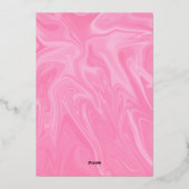 Stilvoll Girly Pink Minimal Abstrakte Hochzeit Gol Folieneinladung (Rückseite)