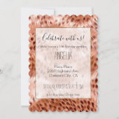 Stilvoll Girly Pink Rose Gold Leopard Glitz Einladung (Vorderseite)