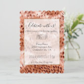 Stilvoll Girly Pink Rose Gold Leopard Glitz Einladung (Stehend Vorderseite)