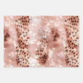 Stilvoll Girly Pink Rose Gold Leopard Glitz Geschenkpapier Set (Vorderseite)