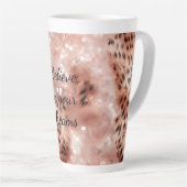 Stilvoll Girly Pink Rose Gold Leopard Glitz Milchtasse (Rechte Ecke)