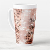 Stilvoll Girly Pink Rose Gold Leopard Glitz Milchtasse (Linke Ecke)