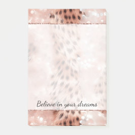 Stilvoll Girly Pink Rose Gold Leopard Glitz Post-it Klebezettel