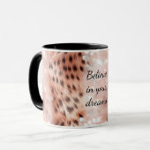 Stilvoll Girly Pink Rose Gold Leopard Glitz Tasse (Vorderseite Links)