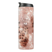 Stilvoll Girly Pink Rose Gold Leopard Glitz Thermosbecher (Nach rechts gedreht)