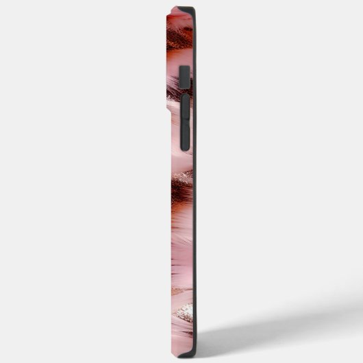 Stilvoll Girly Pink Rose Gold Zebra Glitz Case-Mate iPhone Hülle (Rückseite / Links)