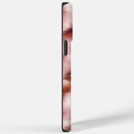 Stilvoll Girly Pink Rose Gold Zebra Glitz Case-Mate iPhone Hülle (Rückseite / Rechts)